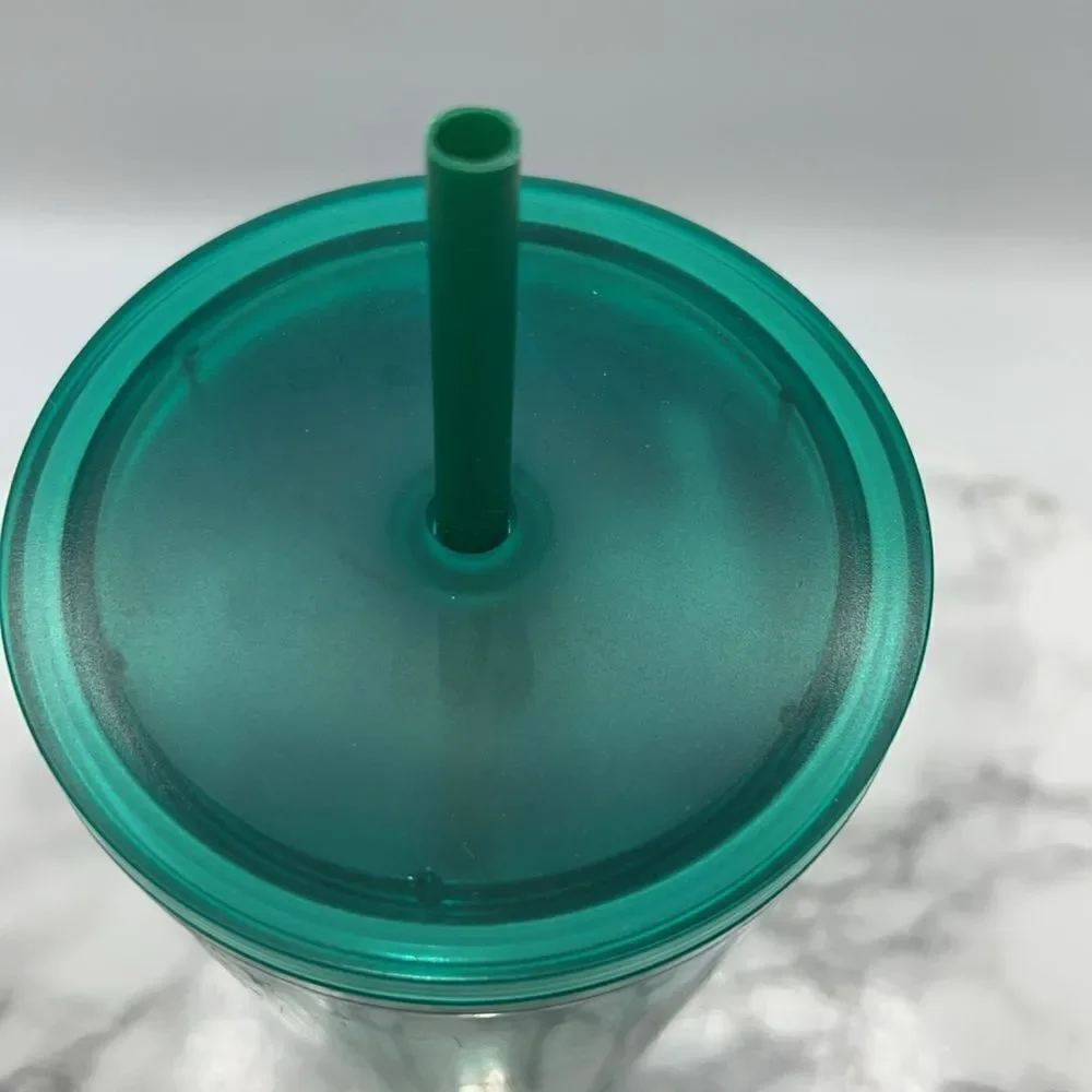STARBUCKS Turquoise Wave Venti Cold Cup Tumbler with Straw-24 Oz